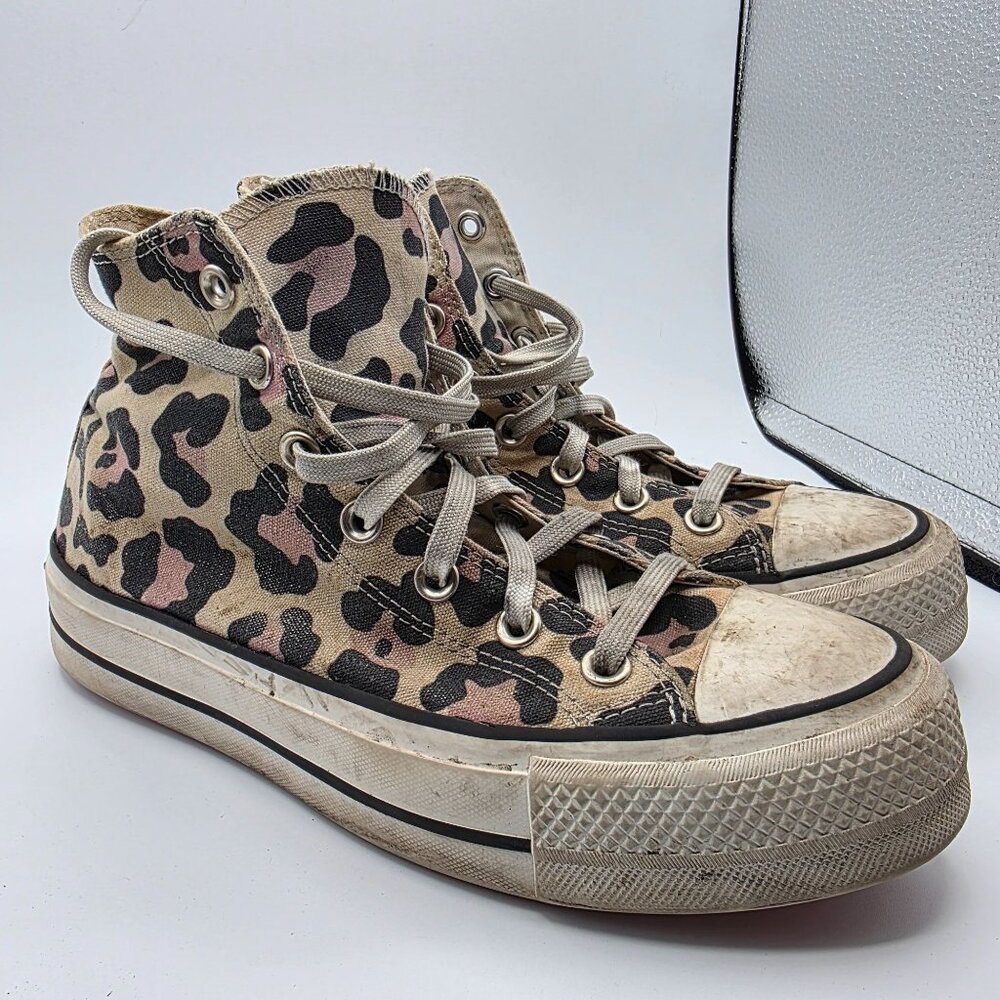 Converse Chuck Taylor All Star Lift High Womens Size 7.5 Brown Pink Shoes